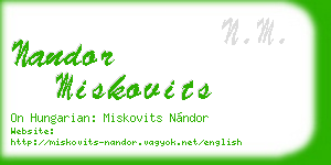 nandor miskovits business card