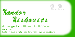 nandor miskovits business card